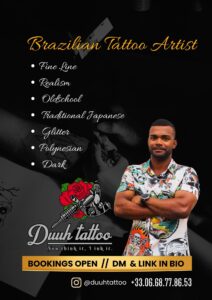 White and Black Modern Tattoo Studio Flyer - White and Black Modern Tattoo Studio Flyer